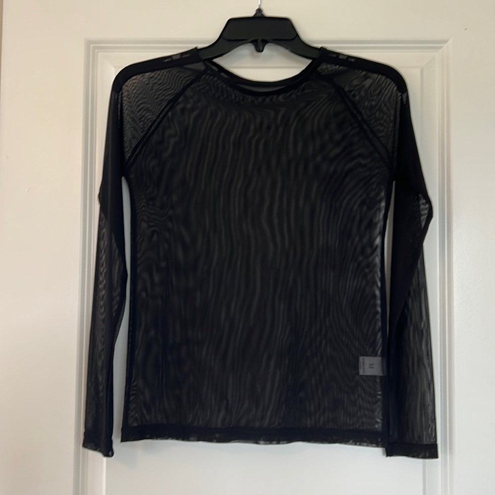 Black mesh top